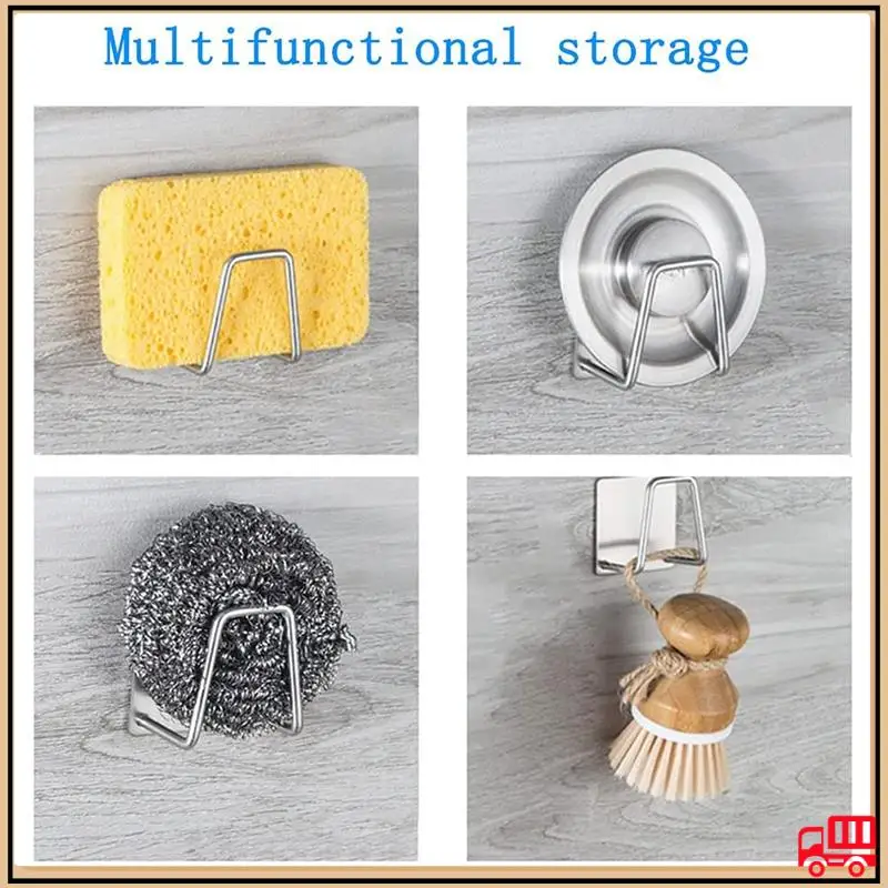 A06P-Rak Spons Tidak Berlubang Rak Pengering Spons Baja Tahan Karat Rak Penyimpanan Kain Bola Baja Rak Rak Wastafel