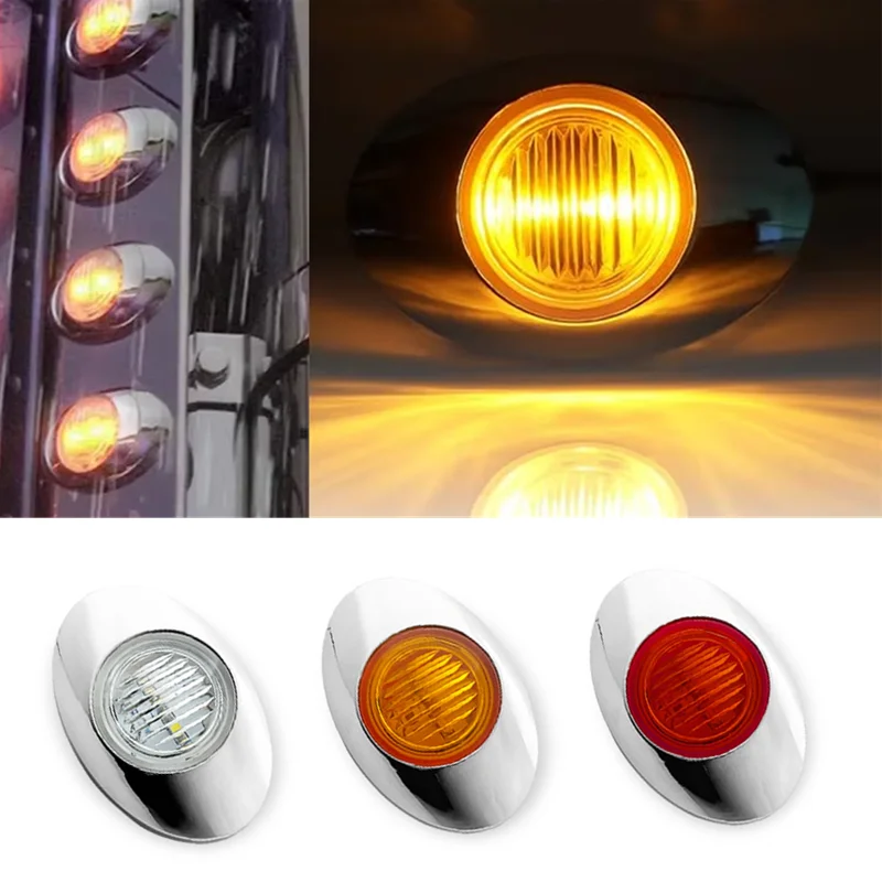 

New Front Rear Side Marker Lights 3LED Oval Truck Clearence Lamp Trailer Lorry Warning Tail Lamp Caravan Marker LED Lights