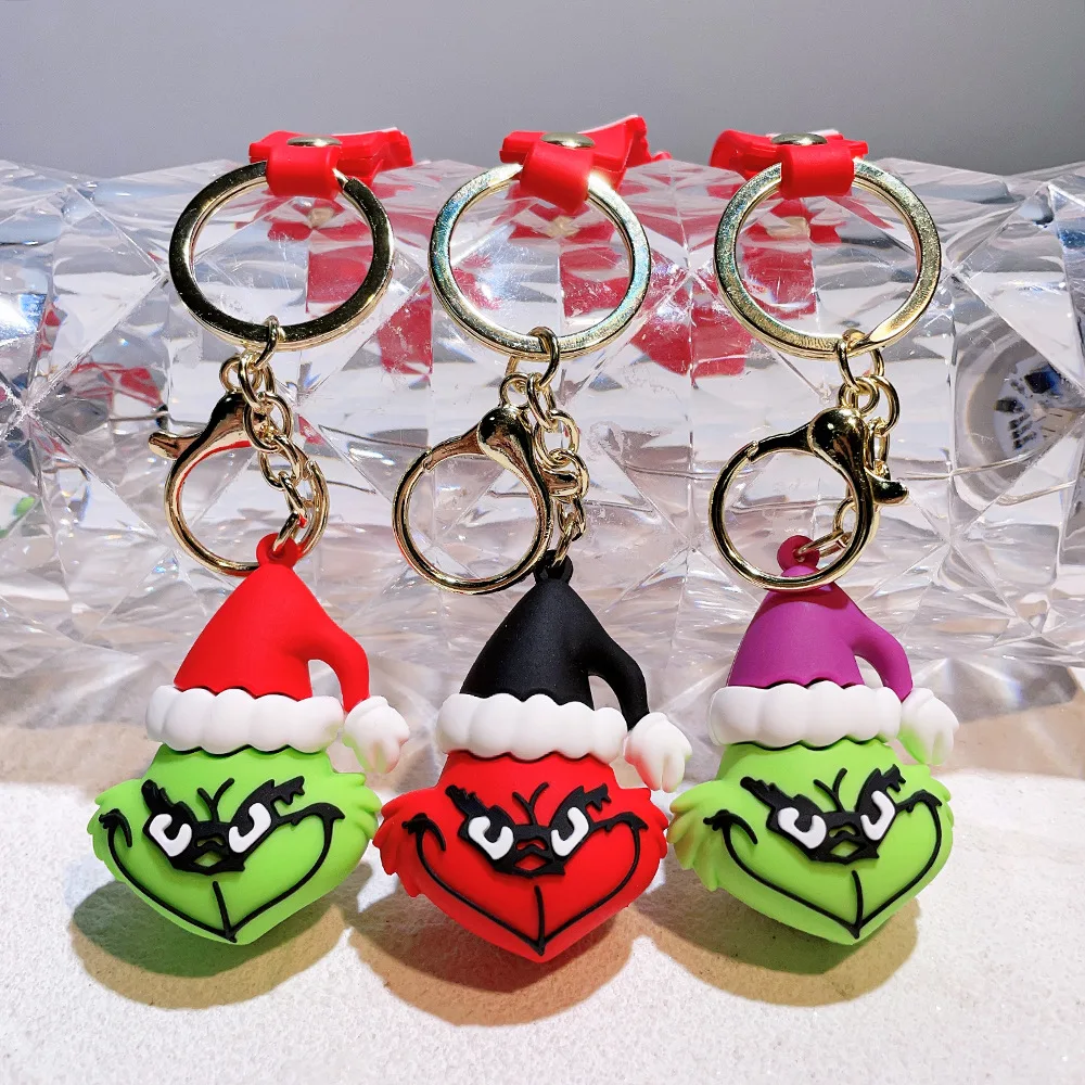 10pc/lot Christmas Gift Keychain Cartoon Doll Pendant Keyring For Backpack Car Key Accessories Festival Gift for Friends