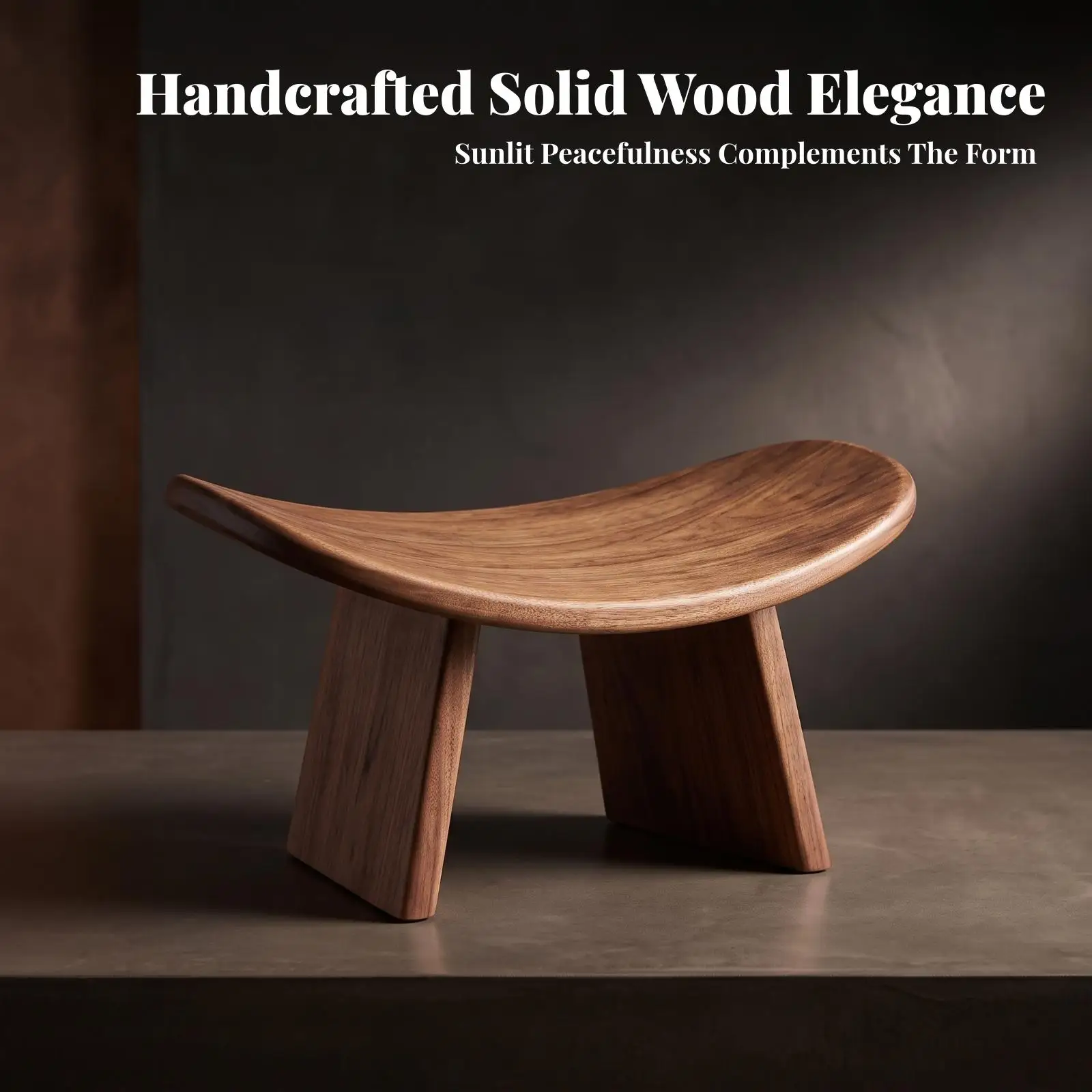 Natural Wood Grain Meditation Sitting Stool Portable Low Seat for Mindfulness Support Deep Breathing and Gentle Indoor Workout