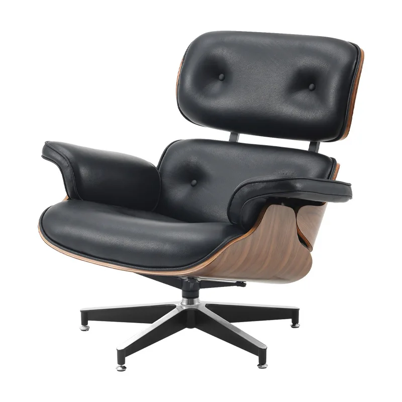 

Leather light luxury rotating living room single sofa, boss nap leisure chair
