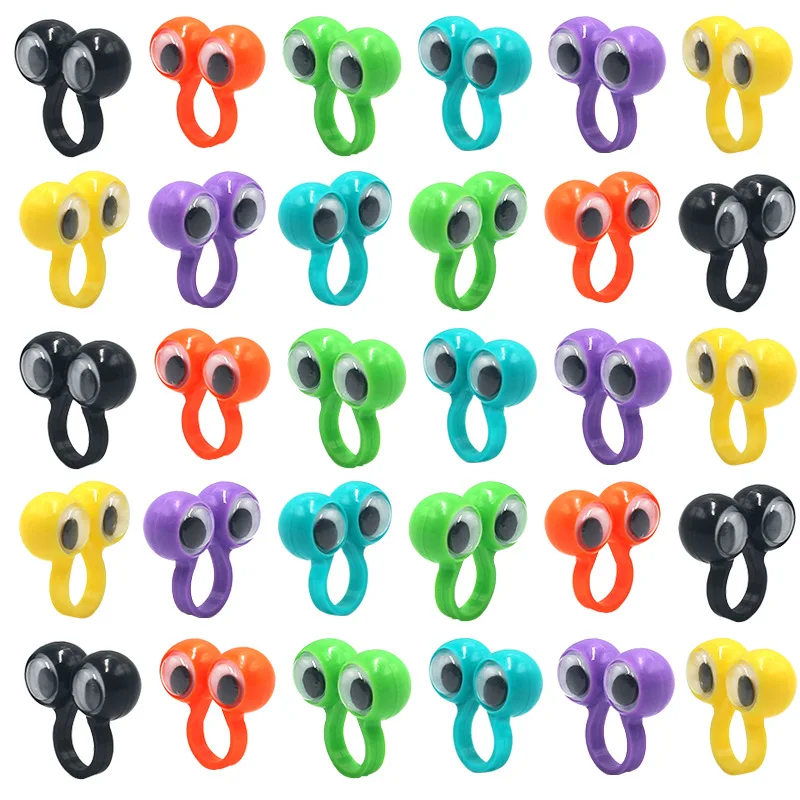 5-20pcs Finger Puppets Plastic Rings with Wiggle Eyes Toys Party Favors Practical Jokes Games Funny Gifts