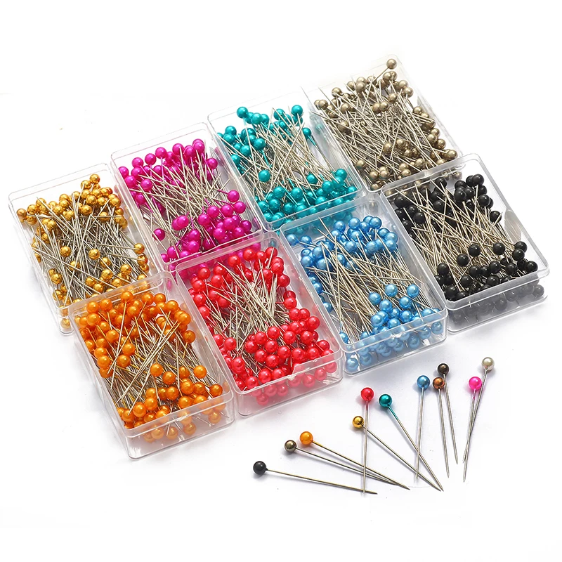 100Pcs Sewing Pins 38mm Pearl Ball Head Push Pins Straight Quilting Pins for Dressmaking Jewelry Decor DIY Sewing Tools