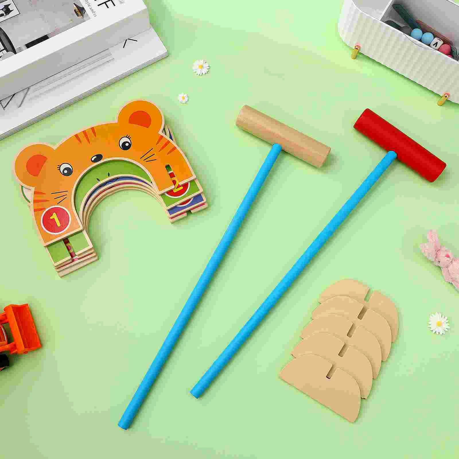 Kinderspeelgoed Croquet Gateball Set Dierenbeeldverhaal Gazonspellen Interactieve baby