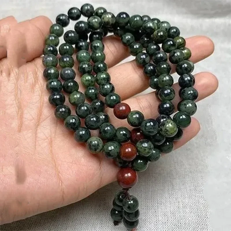 Natural Tibetan Jade Medicine Wangshi Live Magnetic 108 Multi-circle Bracelet Health Care Men and Women Bracelets Jewelry