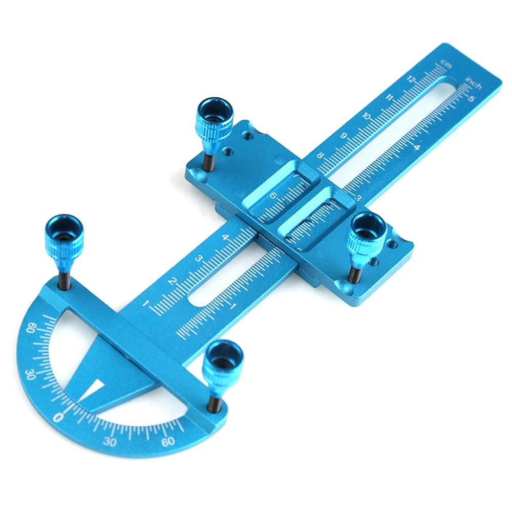 Metal Shock Absorber Ruler Shock Synchronizer RC Car Tool Range 12cm for 1/8 1/10 1/12 1/16 1/18 1/24 RC Car,Blue