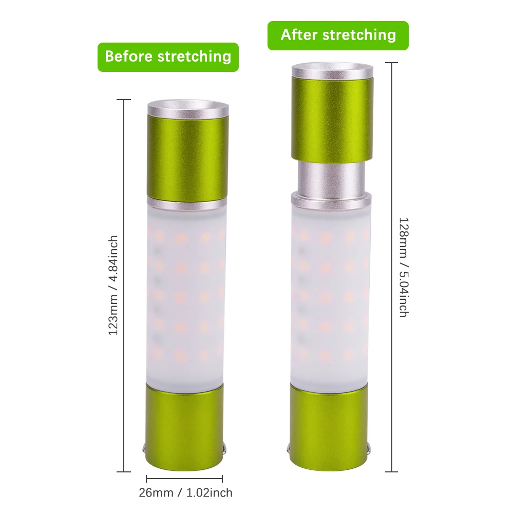 LED Telescopic Flashlight USB Rechargeable and Battery Powered Camping Tent Light Portable Lantern Flashlight for Camping Hiking