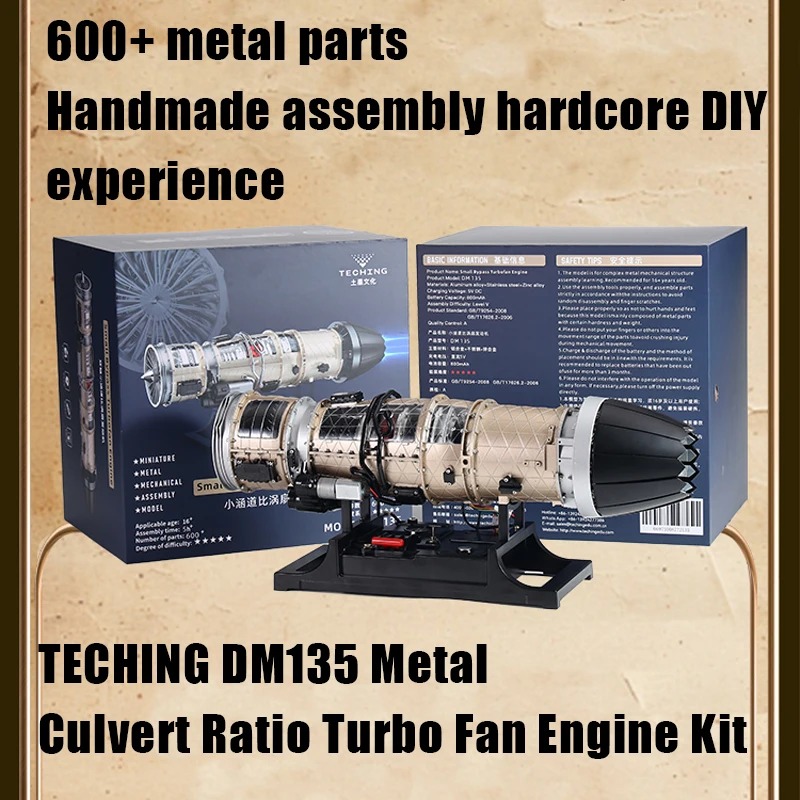 TECHING Metal Turbine Engine Assembly Kit DM135 DIY Manual Assembly Model Jet Fighter Toy