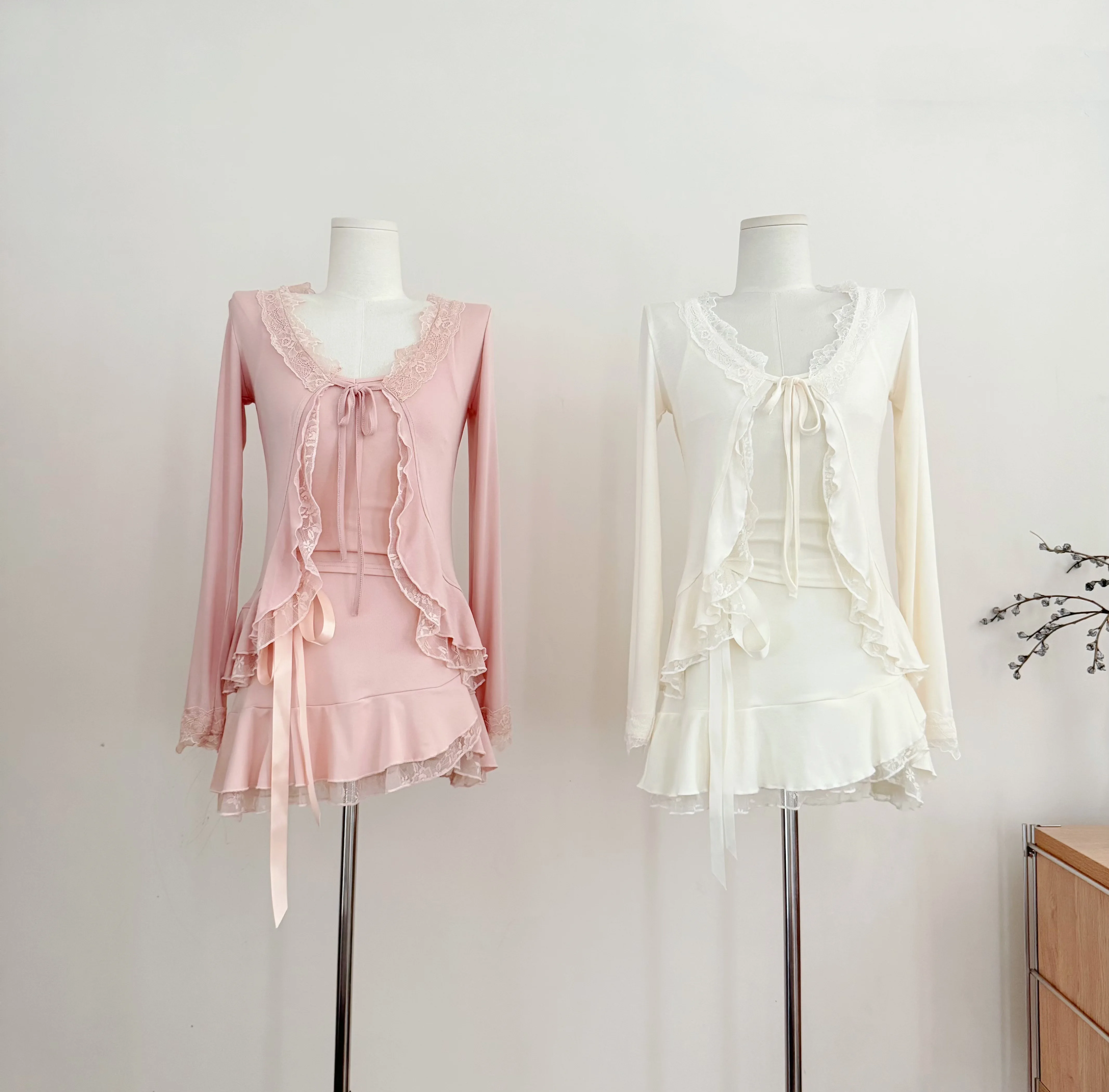 Longline Cardigan Knit - Conjunto Feminino de Verão Doce com