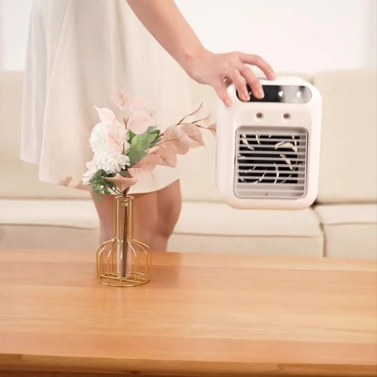 

(ABJZ) USB-вентилятор-увлажнитель для рабочего стола с резервуаром для воды, мини-охладитель воздуха, портативное охлаждающее устройство, вентилятор с литиевой батареей и низковольтным питанием