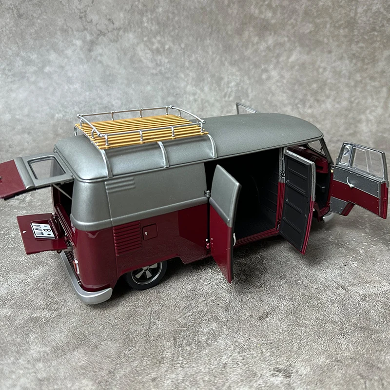 Schuco 1:18 VW  T1b Bus Lowrider  van Alloy Open door car model collection  Birthday gift static display model