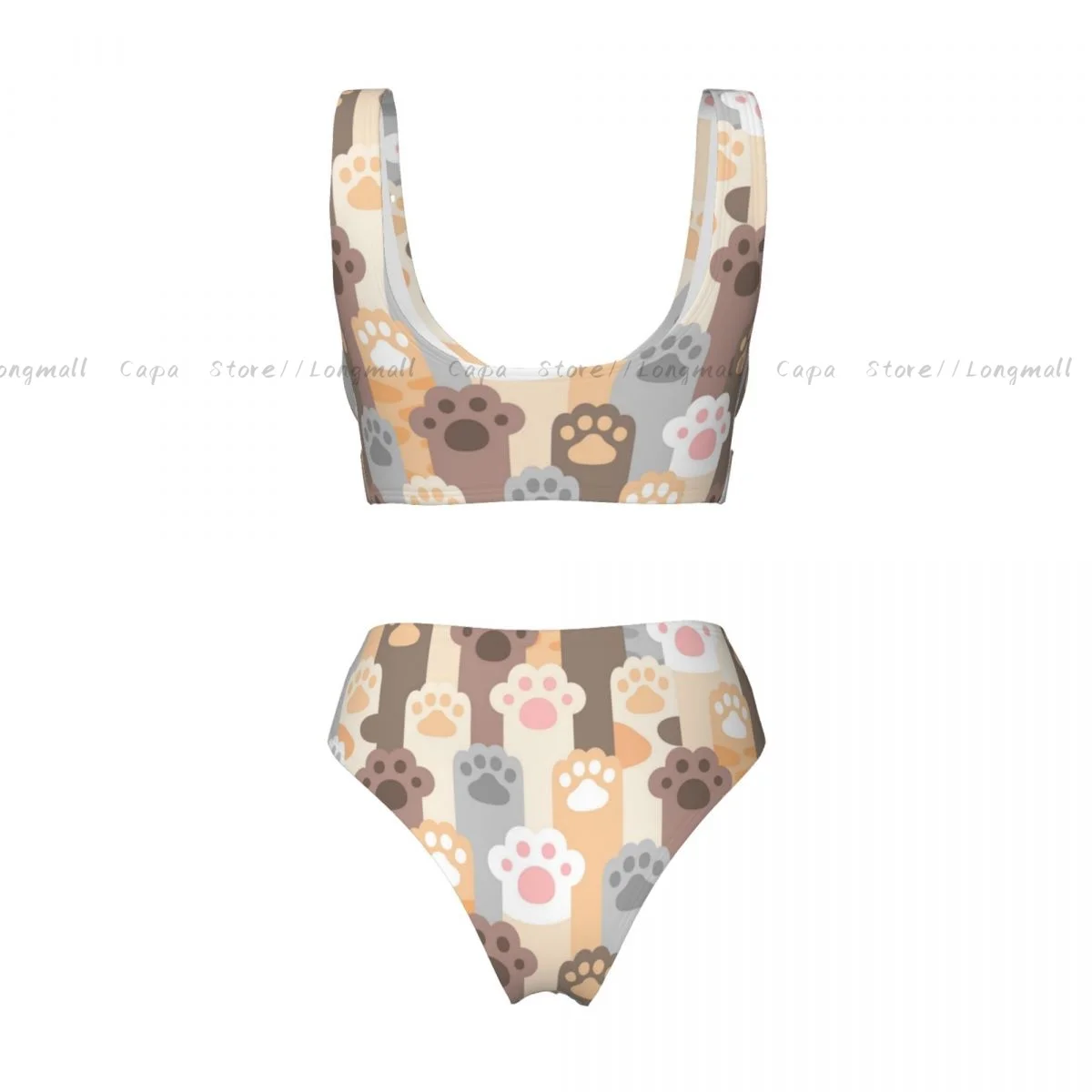 Sexy Bikini Set Kat Poot Voetafdruk Badmode Vrouwen Twee Stukken Badpak Beachwear Vrouwelijke Badpakken