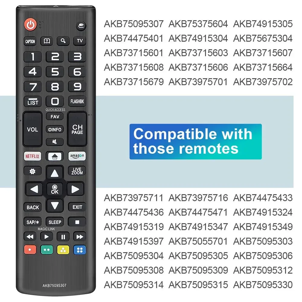 AKB75095307 Universal Remote Control Compatible for LG Smart TV LED OLED LCD UHD HDTV Plasma Magic Webos 3D 4K UHD HDR NanoCell