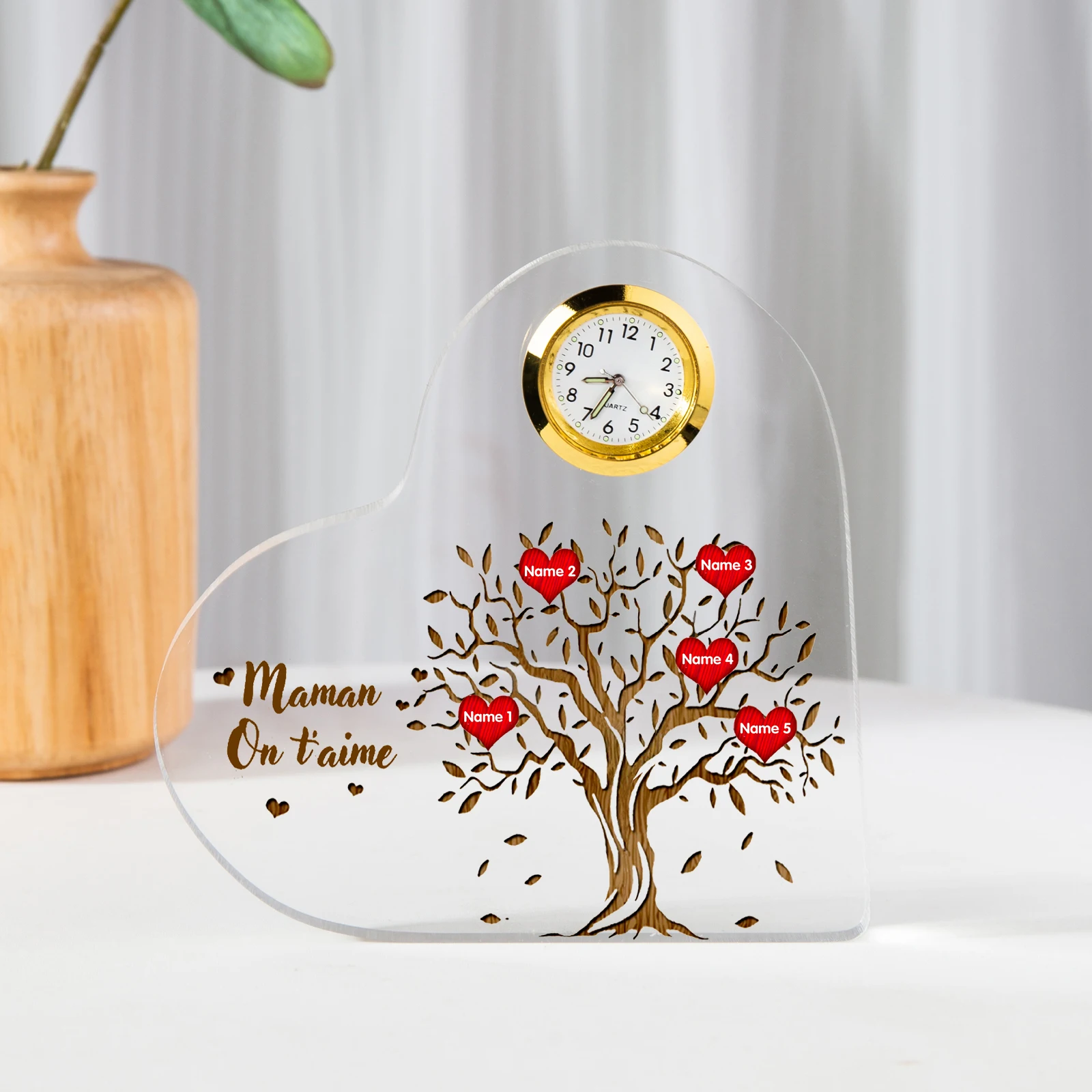 

Personalized Mama Clock Acrylic Ornament First Names Custom Family Gift With For Grandma Mama Mother's Day