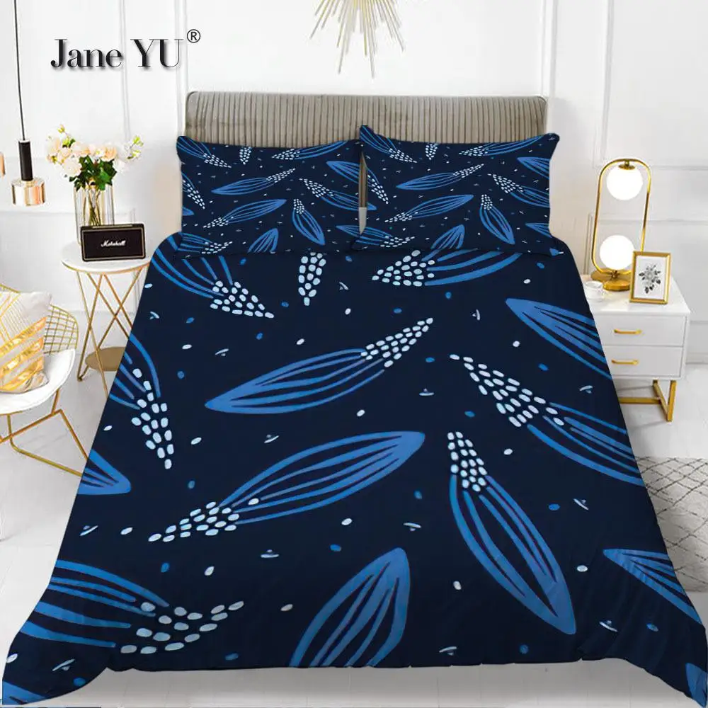 JaneYU Plant Flower Three Piece Bedding Four Seasons Retro Simple Bed sheet, quilt cover pillowcase