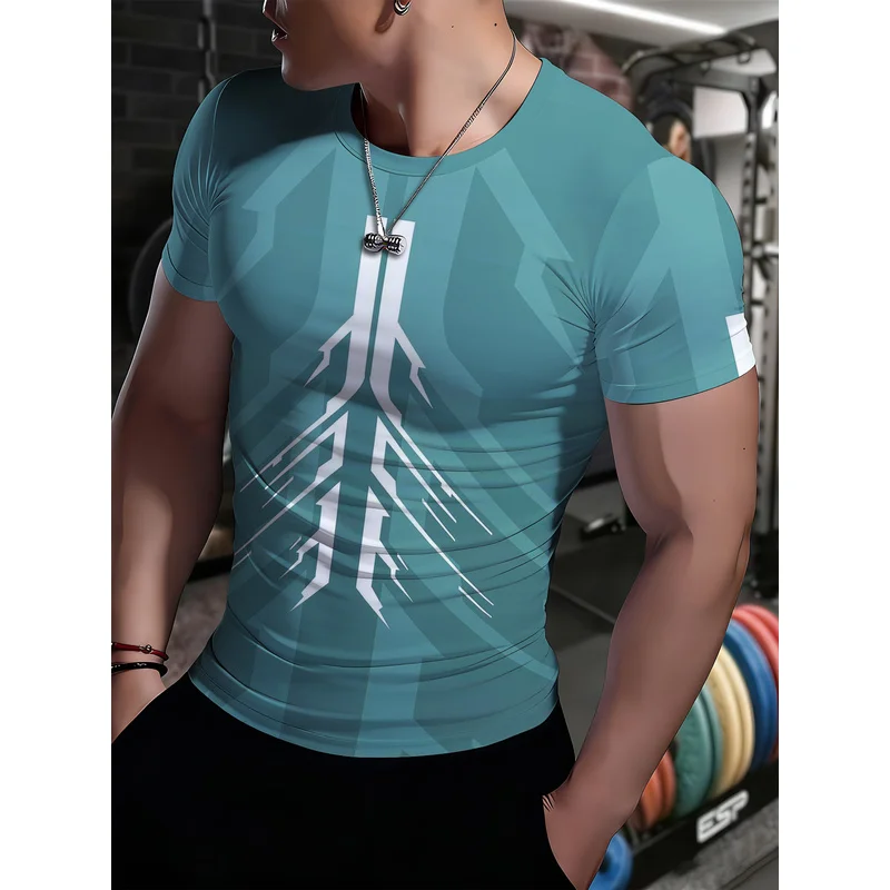 Summer Men's Fitness WorkoutTT-shirt round neck quick-drying breathable and functional sportswear