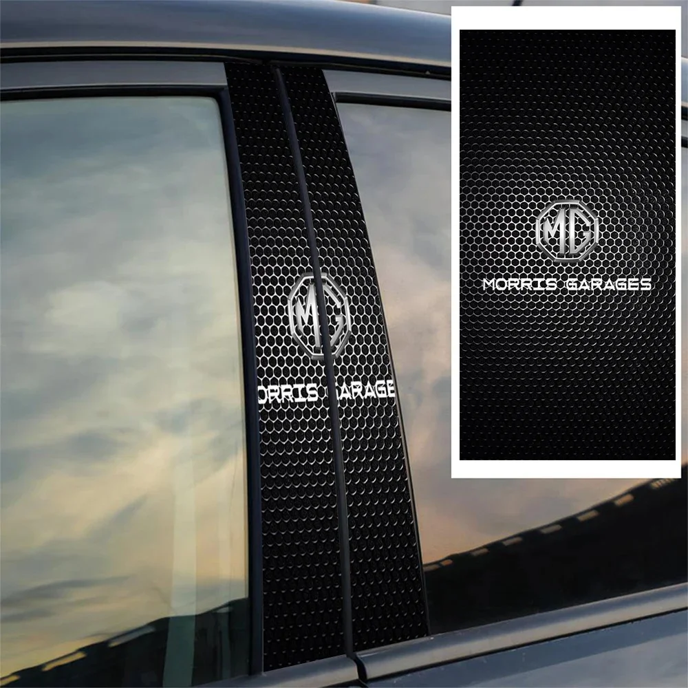 

2Pcs Car Door B Pillar Decor Sticker Honeycomb Black for Morris Garages MG ZS EV HS EHS PHEV MG3 MG4 MG5 MG6 Window Pillar Decal