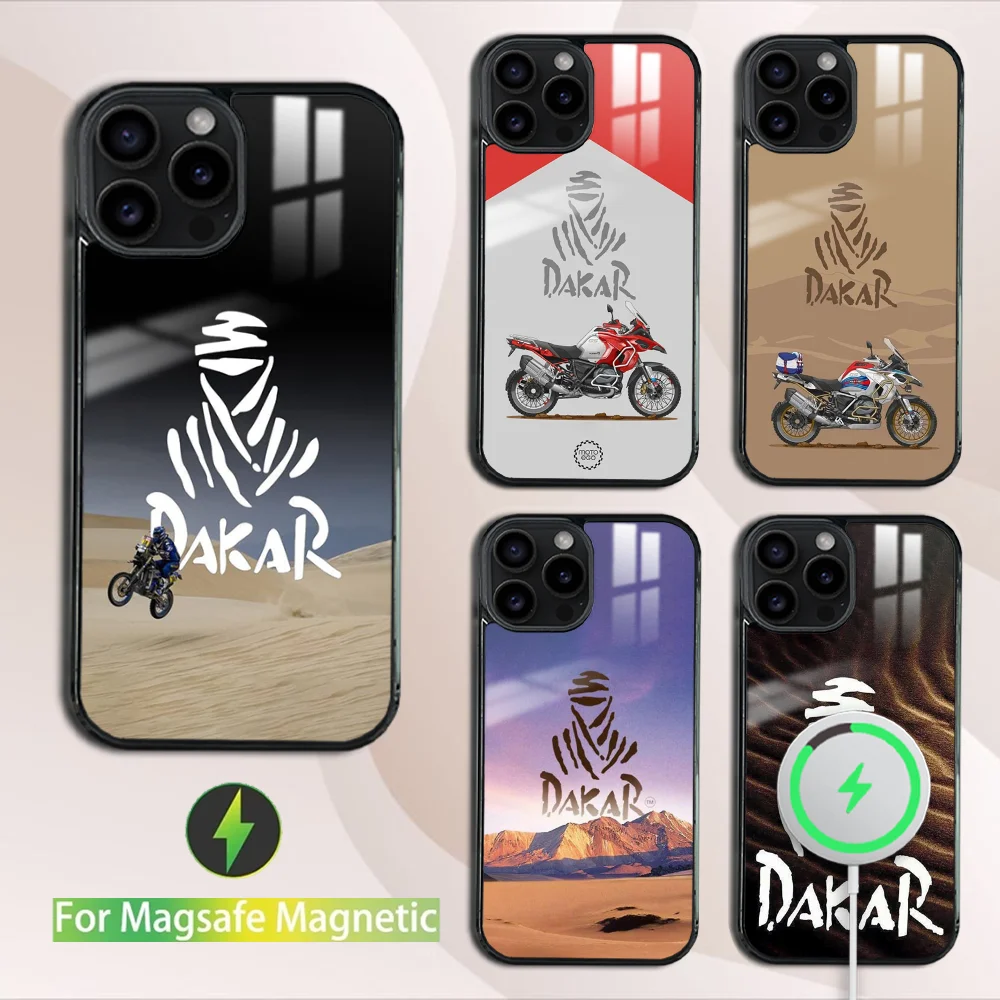 Rally D-Dakar Logo Phone Case For iPhone 16 15 14 13 12 11 Pro Max Plus Mini Magsafe Mirror Wireless Magnetic Cover