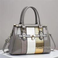Snake Pattern New in Light Luxury Texture Lizard Pattern Colored Handbag with Bright Leather One Shoulder Crossbody Bag tote bag