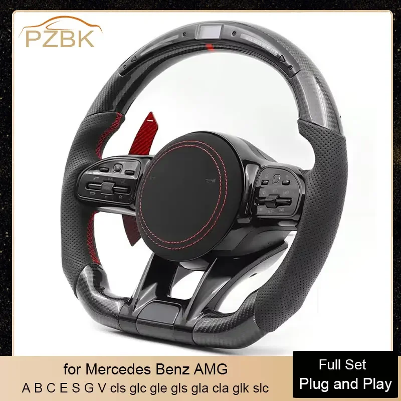 

Carbon Car Steering Wheel LED Style Assembly for Mercedes Benz AMG W464 W204 W205 W212 W123 A B C E S V Class Cls Glc Gle Gls