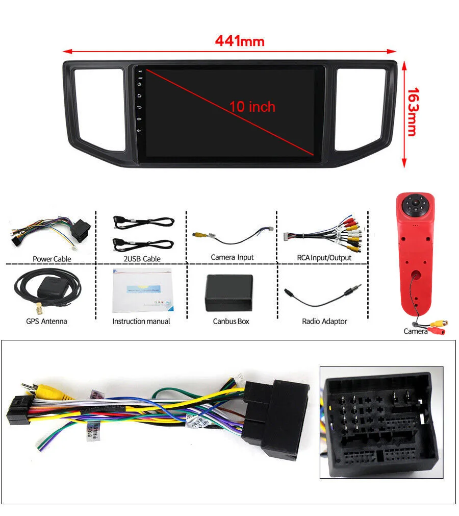 Android Car radio with wireless Carpaly GPS Navigation +HD Reverse Camera for VW Crafter Kasten 2017-2021
