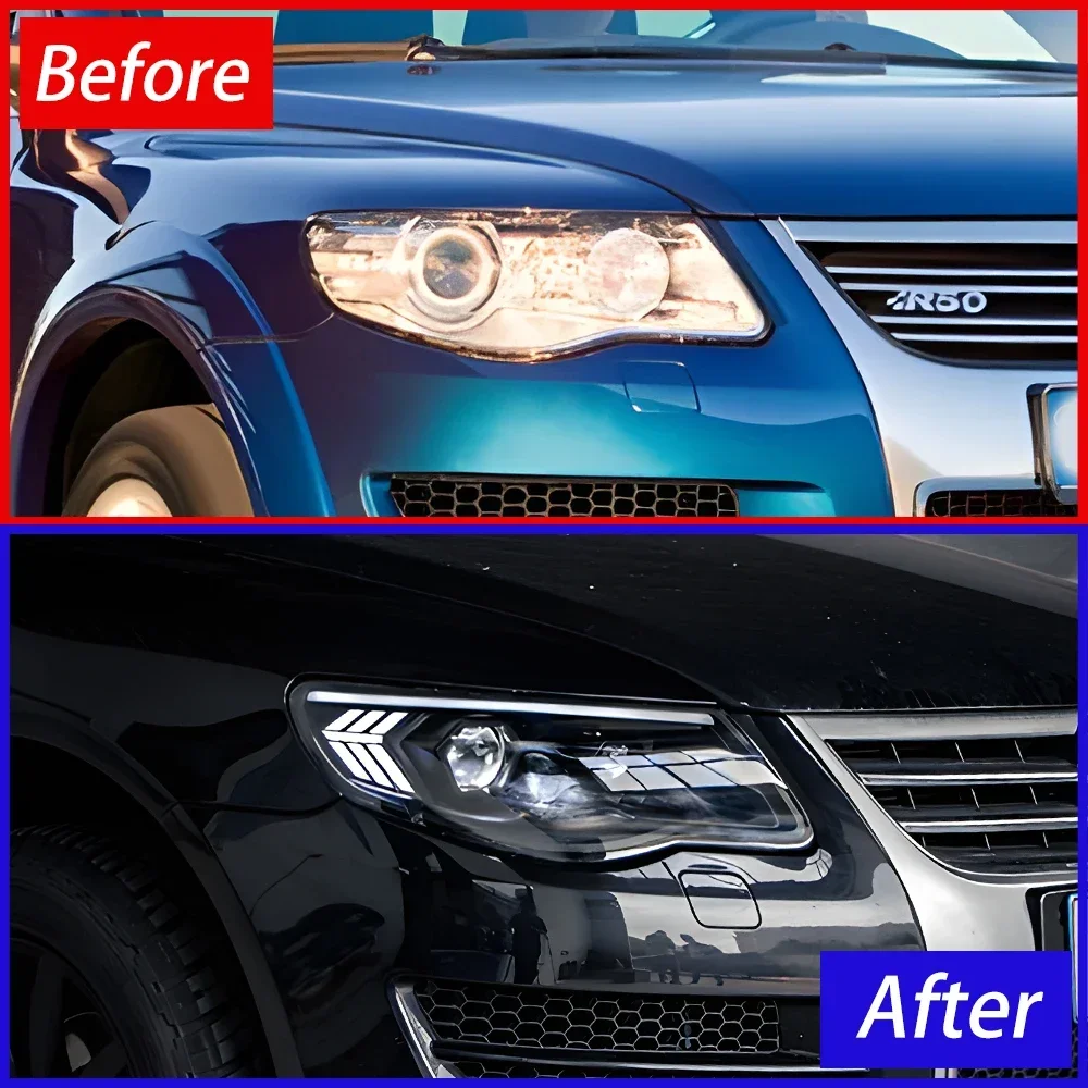 Auto Headlights Assembly For VW Touareg 2007-2010 LED Car Head Lights Upgrade Projector Dual Lens  Plug and Play Accessories