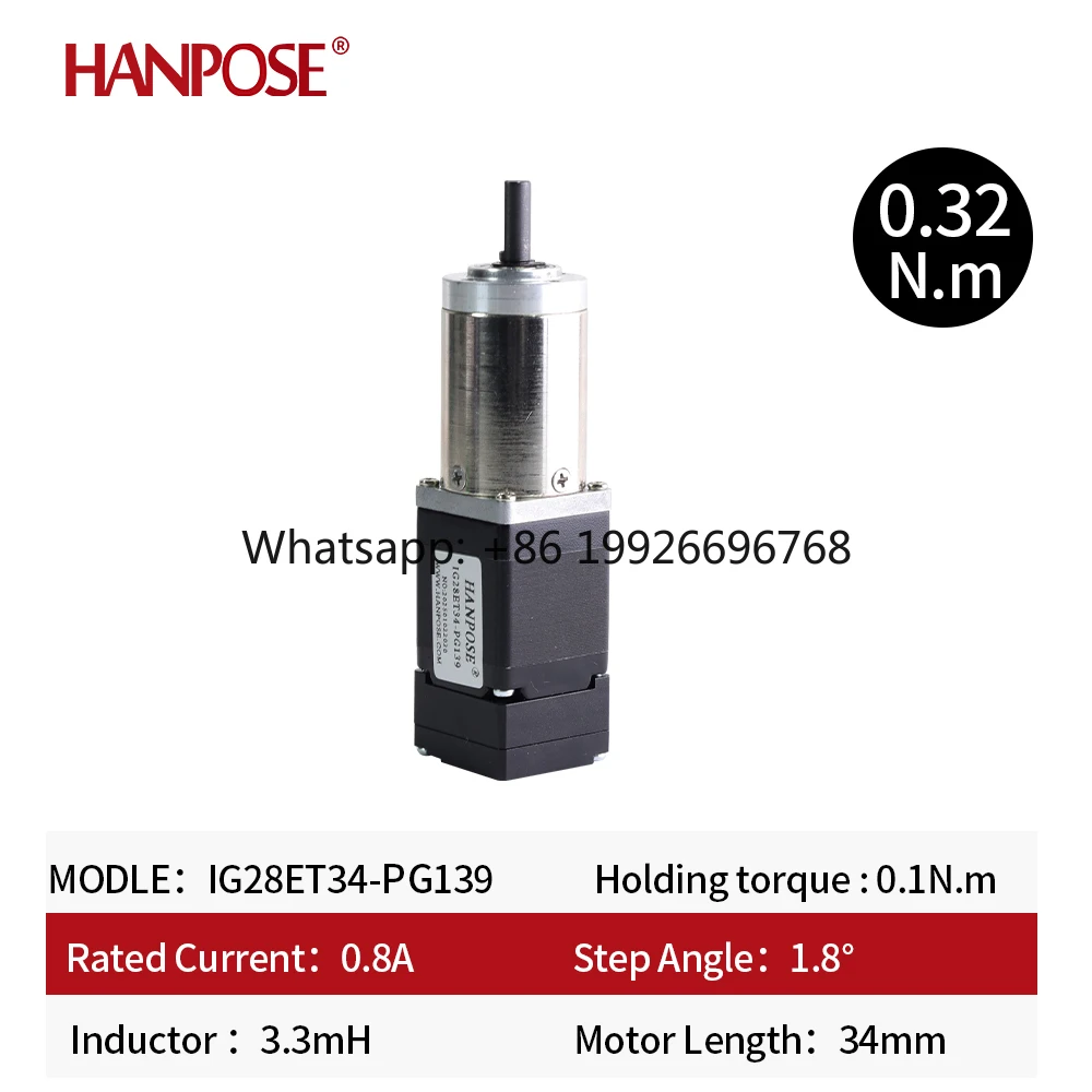 IG28ET34-PG139 34MM Ig Planetary Geared Stepper Motor 0.8A 3.3MH 1.8 ° Stepper Motor Suitable for 3D Printer Equipment