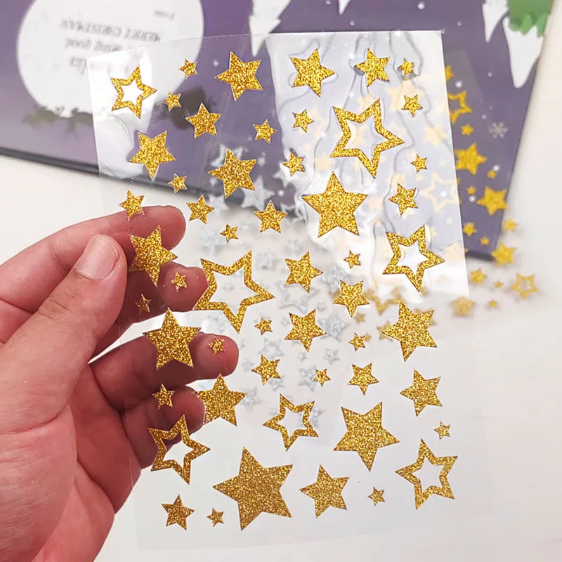 

Wholesale DIY Jewelry Dccessories Gold Powder Small Size Pentagram Children's Handmade Stickers Home Decoration Stickers