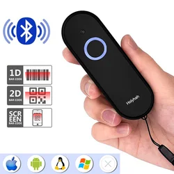 Mini Barcode Scanner Portable QR Bar Code Reader CCD 1D 2D Wireless Bluetooth Scanner for Supermarket Warehouse Express Delivery