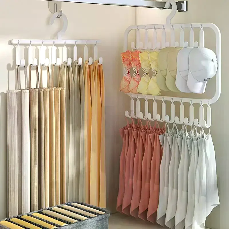 Wardrobe Vest, Underwear, Camisole Storage Hanger, Hat Hanger, Multifunctional Hook And Clip Clothes Drying Rack