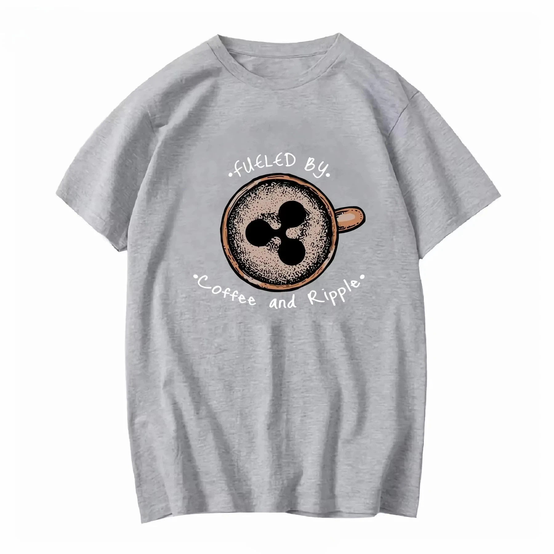 Fueled By Coffee and Ripple XRP T Shirt Bitcoin Crypto Cryptocurrency Technology Short Sleeves  Slightly