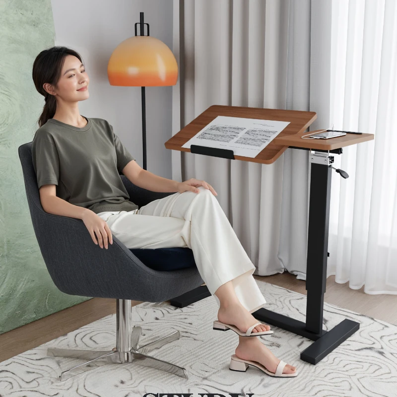 

Nordic Retro Adjustable Folding Solid Wood Bedside Table Multifunctional Study Laptop Desk Creative Home Furniture