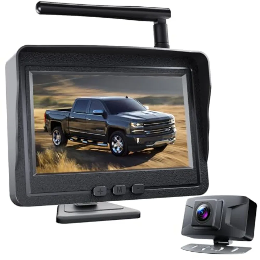 

Wireless Backup Camera System for Truck, Car, Pickup, RV, Camper: HD 1080P Rear View Camera with Waterproof Housing, Black Colo