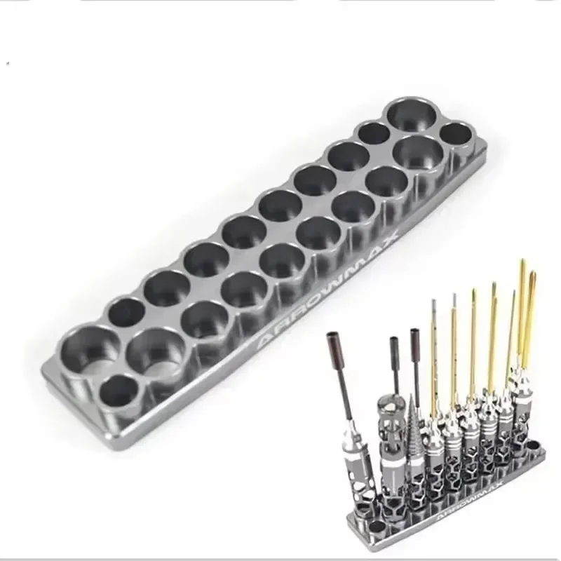 

20 holes Aluminum Alloy Tool Tray / Socket Suit Hexagon Holder For Remote Control Toys RC Cars Boat Airplane
