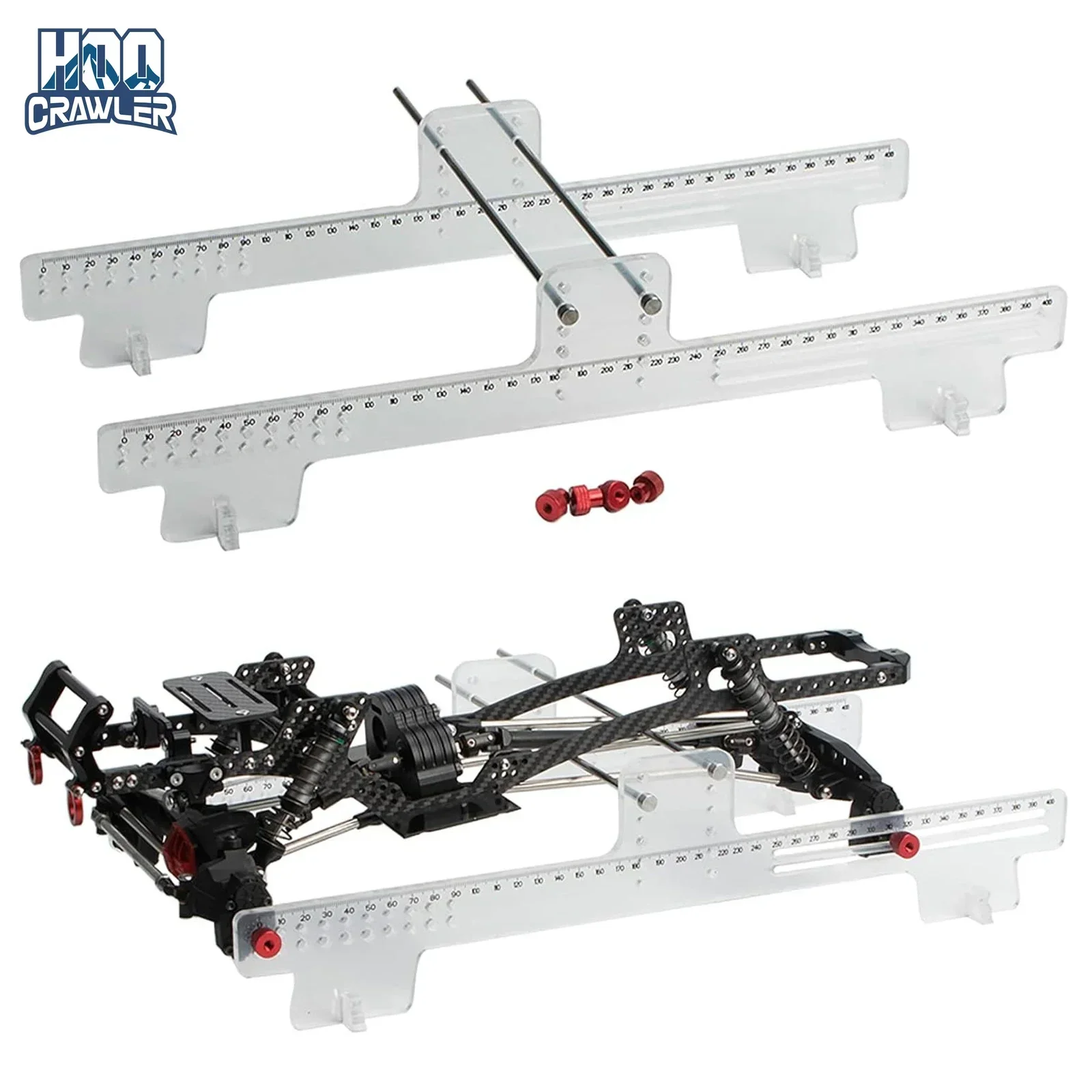 Acrylic Ruler Adjustable Wheelbase Measurement Tool Repair Station Display Stand for 1/10 1/8 RC Car Crawler SCX10 Capra TRX4