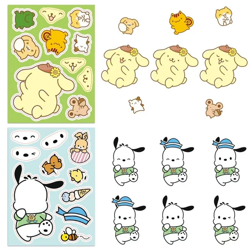سانريو مزيج كورومي مرحبا كيتي لغز الأطفال ملصقات ممتعة Makea-Face تجميع لعبة الكرتون تجميع بانوراما الأطفال هدية