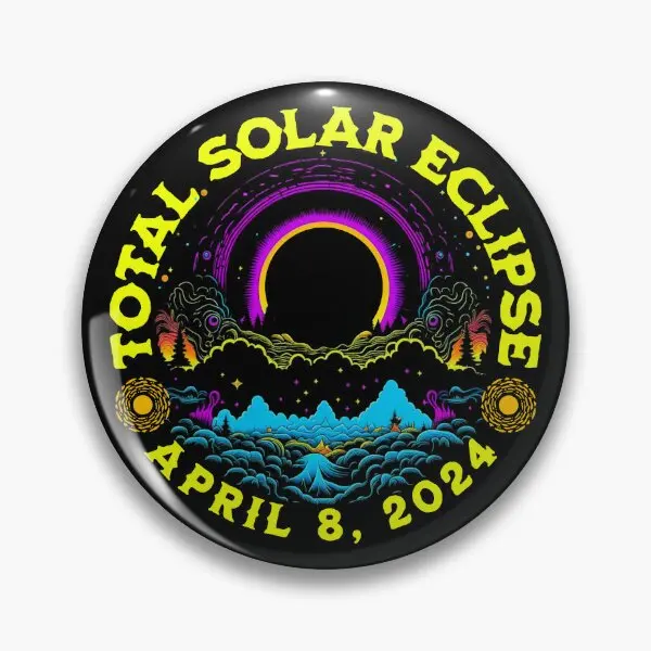 Total Solar Eclipse 2024  Soft Button Pin Jewelry Clothes Collar Hat Lover Funny Brooch Fashion Badge Gift Creative Decor Metal