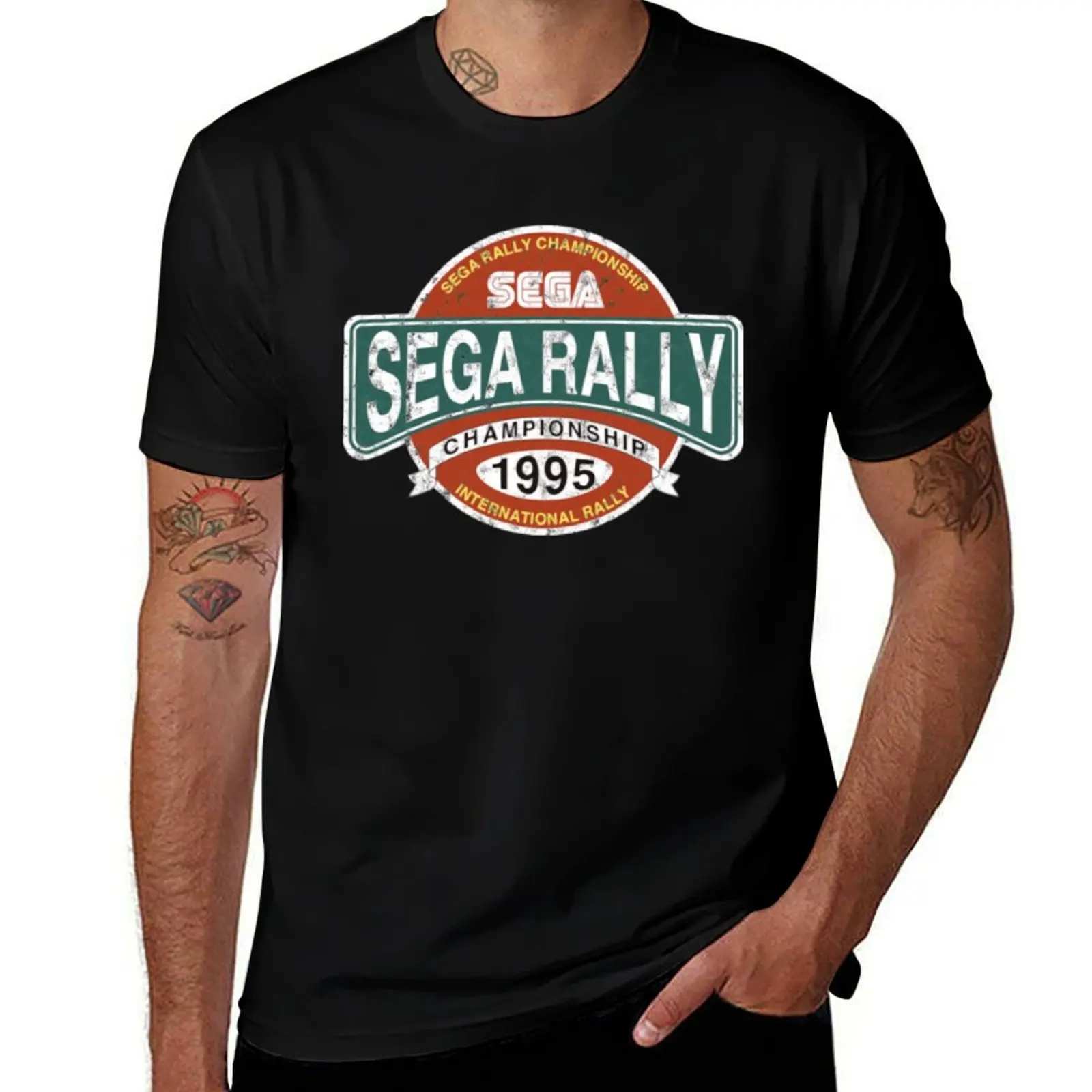 Sega Rally Sega Rally Championship Distressed Logo by BrotherOfPerl_ T-Shirt Casual Work Wear T-Shirt