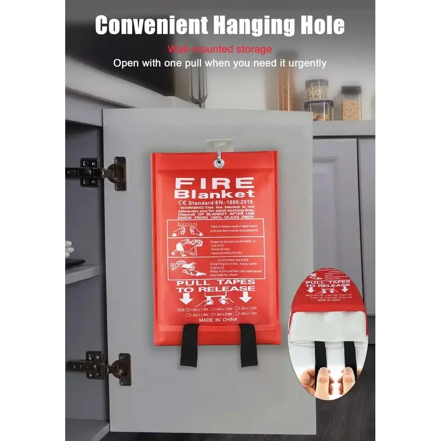 بطانية حريق للمطبخ المنزلي 6 عبوات 40 × 40 بطانيات قمع الحريق من الألياف الزجاجية المقاومة للحريق للمدفأة والمستودعات والسيارة في الهواء الطلق #6
