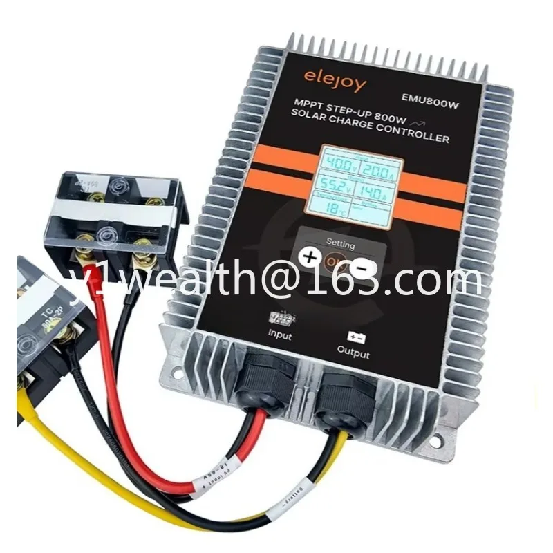 IP65 800W MPPT Solar Charge Controller, Boost 24‑85V Adjustable Smart Battery Charger with LCD Display, 99%Conversion Efficiency