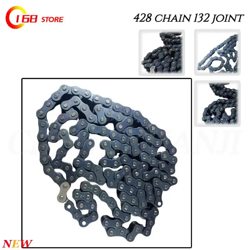 

Сверхмощная цепная металлическая цепь 428LT 132JH102L/104L/108/112/116/118 для мотоциклов, квадроциклов, 4-шаровых внедорожников и картингов
