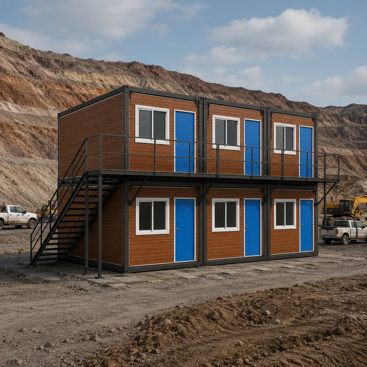 20Ft Foldable Container House Modular House for Contractor Mining Camp Heavy Duty Steel Frame Fast Assembly Cost Saving