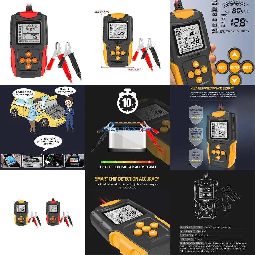 

L8RC Battery Charging Tester Detector Power Detection Meter Charging Diagnostic Tool