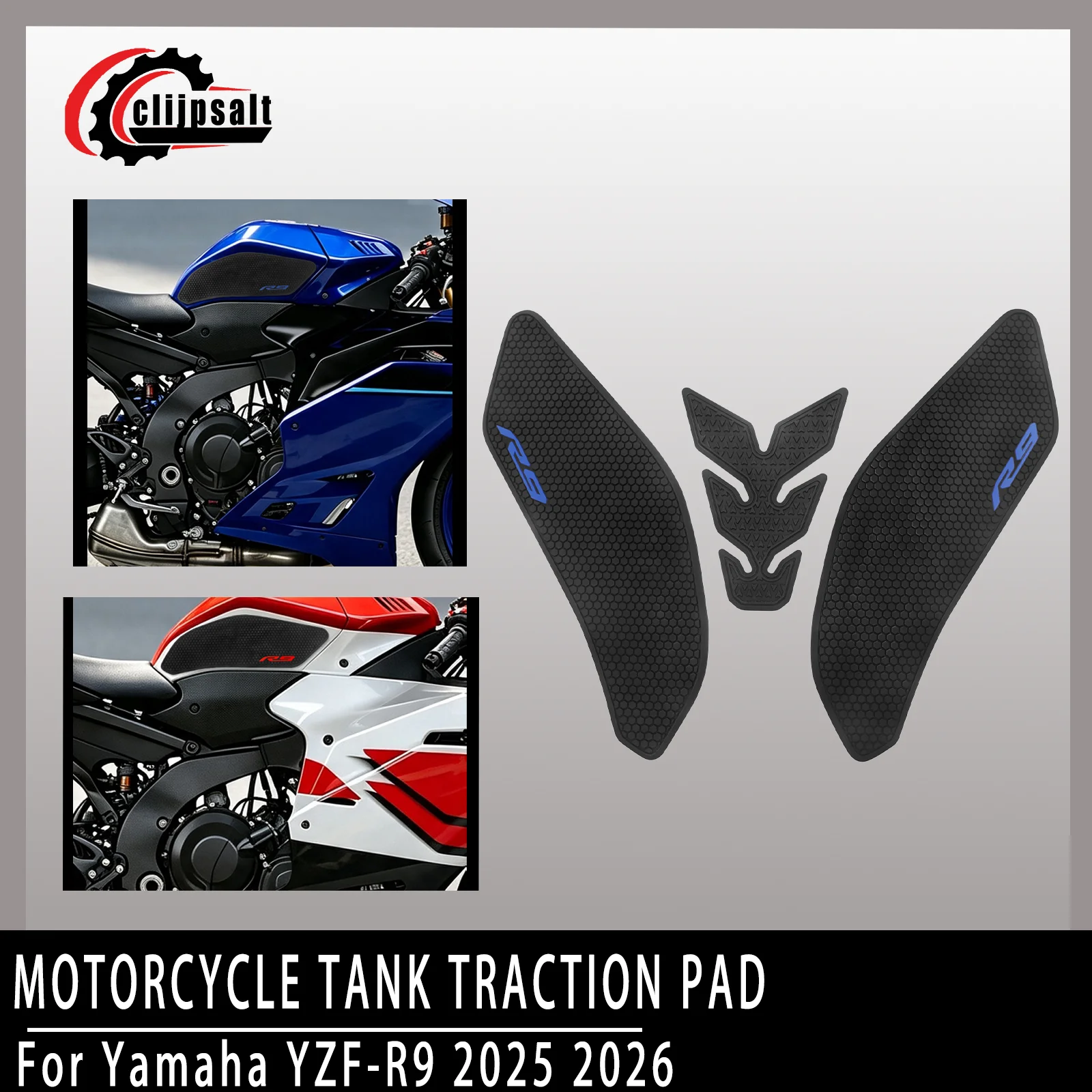 For  Yamaha YZF-R9  2025-2026 Motorcycle Fuel Tank Rubber Stickers Waterproof and Anti-Slip Tank Protection Stickers