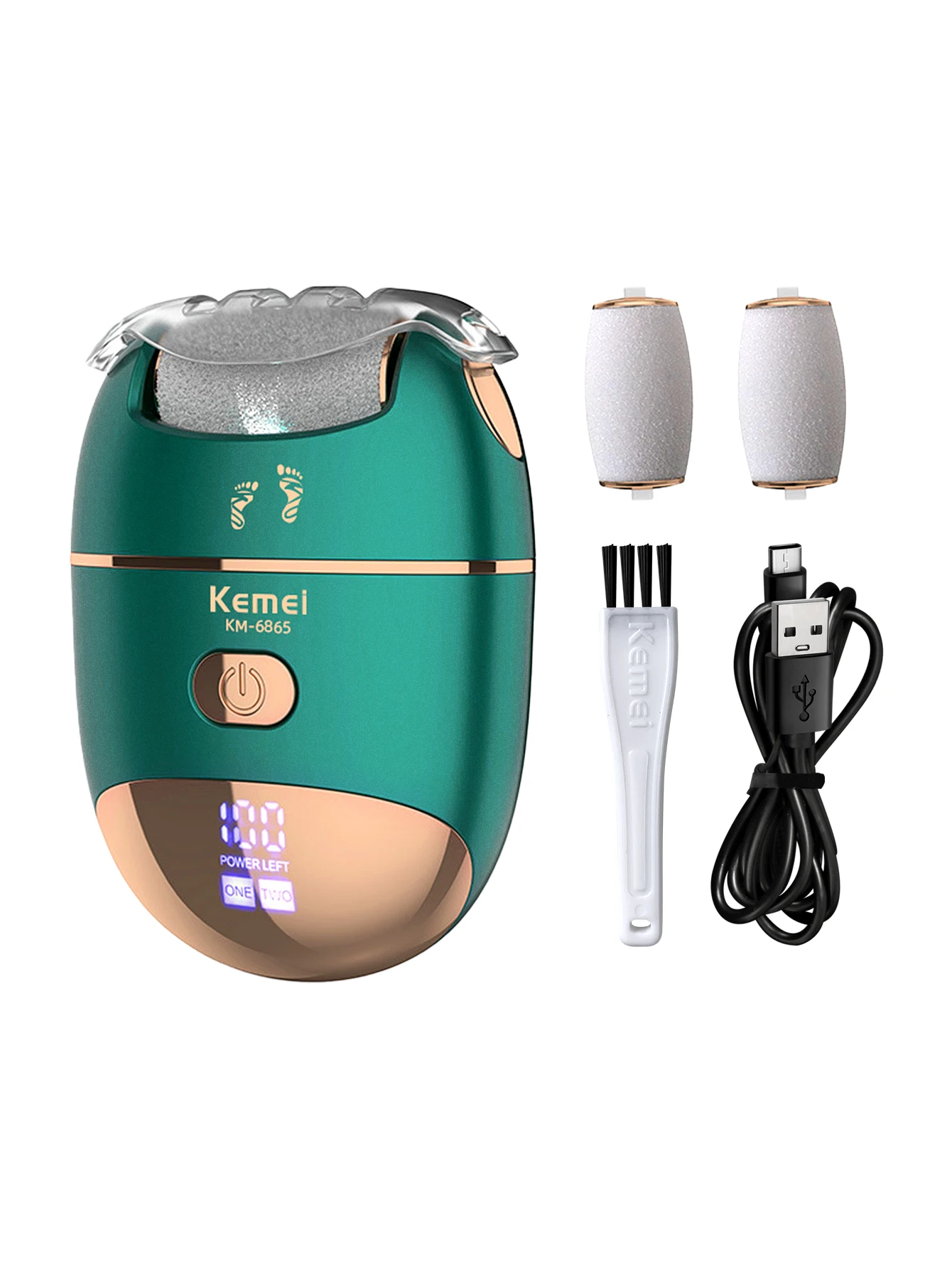 

KEMEI Electric Foot Grinding Skin Hard Rupture Skin Trimmer Dead Skin Foot Pedicure Rechargeable Foot Care Tool Remover Callus