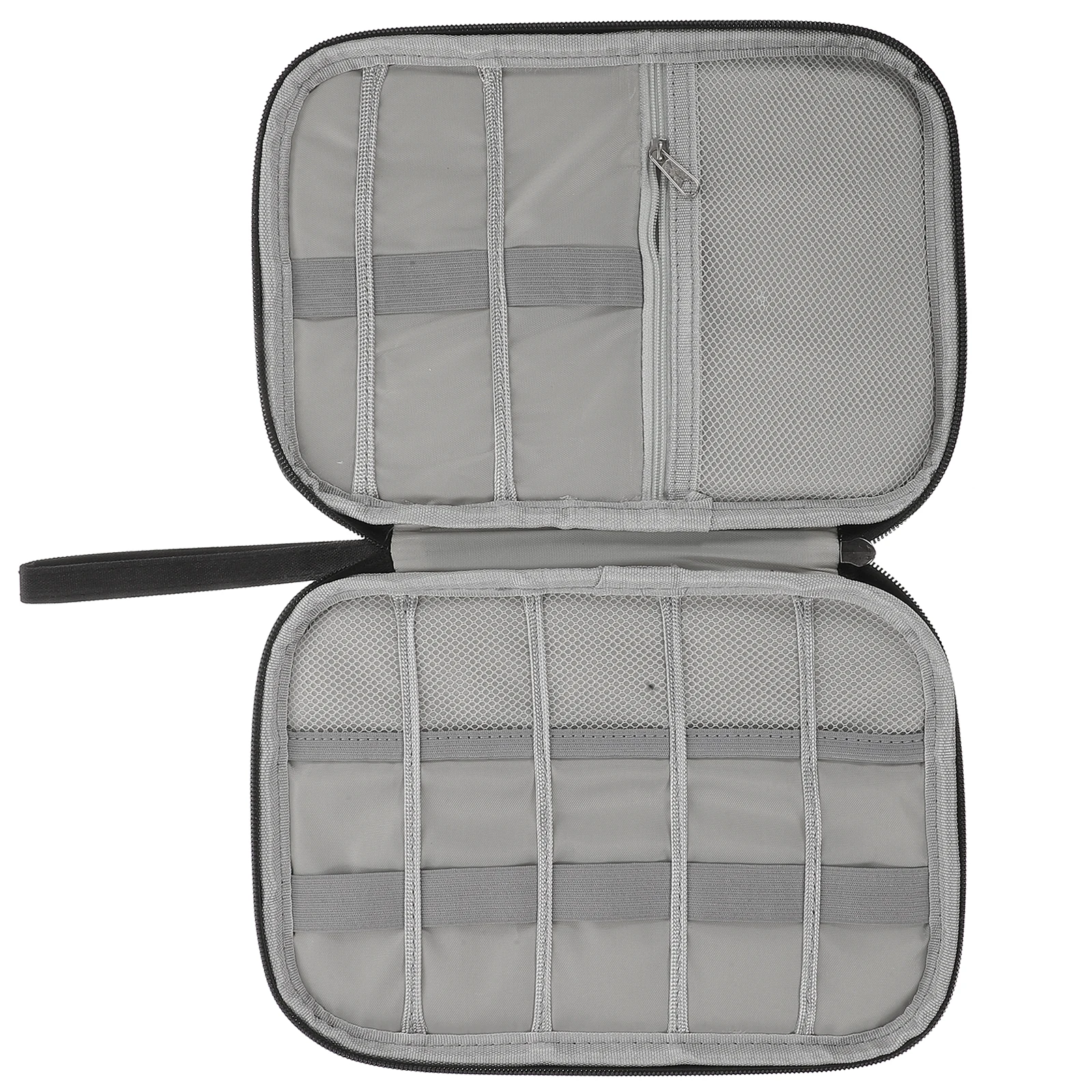 

Dual Hard Drive Storage Bag Large Capacity Electronic Travel With Lanyard Multiple Inner Partitions Power Bank Storage For