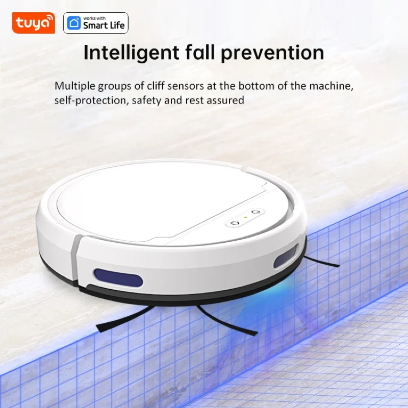 Tuya WiFi Robot Vacuum Cleaner, Tangle-free Suction , Slim Automatic Self-Charging, Schedule Cleaning, For Pet Hair Floor