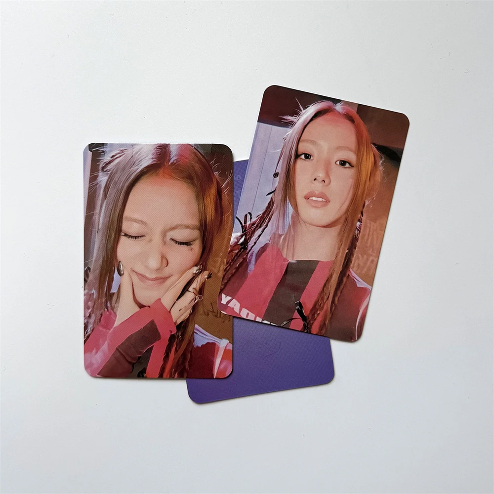 KPOP JISOO AMORTAGE Album Photocards 4Pcs Paper Cards Jisoo MD EVENT Double-Sided Postcard DMM CHINA Lomo Cards Fans Collection