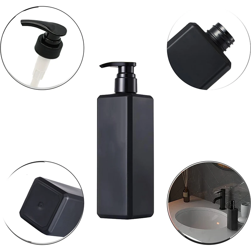 4pcs Pompa Bottiglia 500ml Nero Dispenser Lozione Sapone Liquido