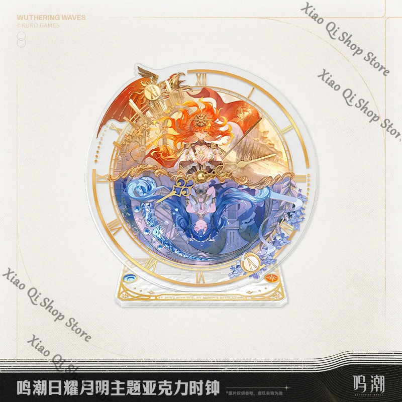 

Presale official Genuine Wuthering Waves Game ambitus Sun Shining Moon Bright Theme acrylic clock High Quality desktop ornament